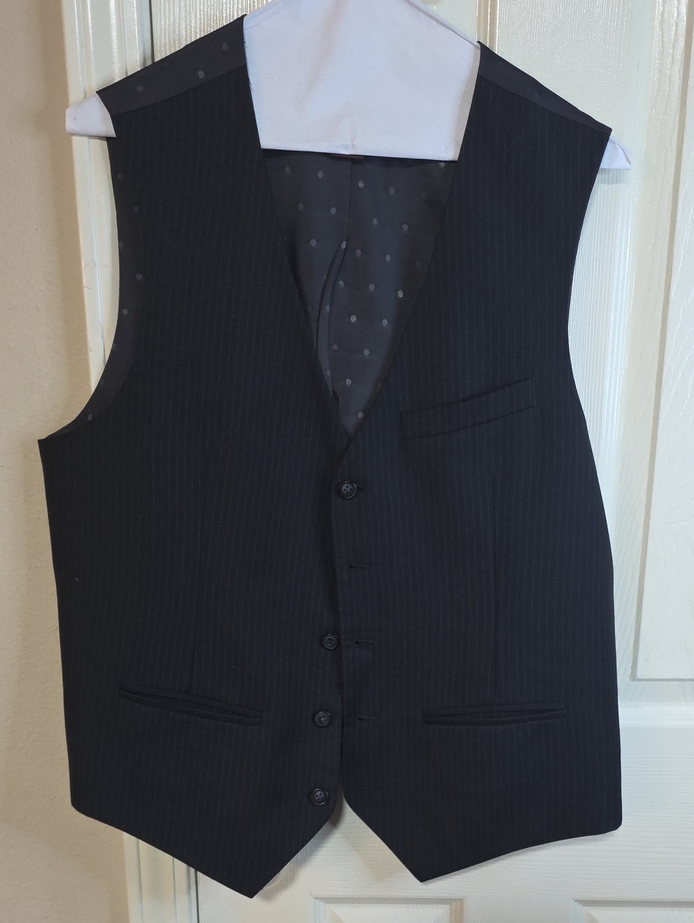 Perry Ellis Charcoal Pinstripe Men's Dress Vest